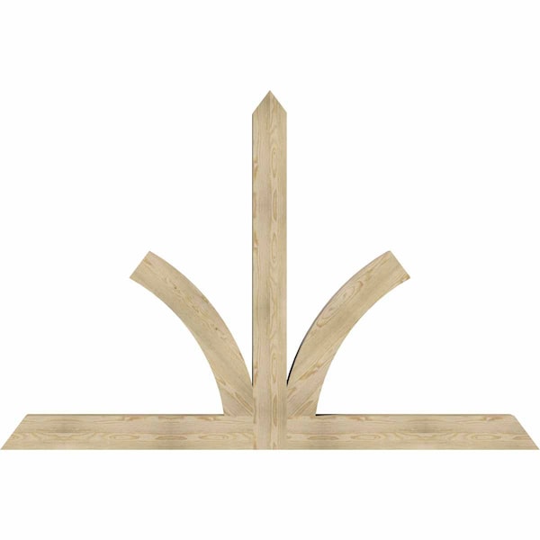 Ekena Millwork Richland Rough Sawn Timber Gable Bracket, Douglas Fir, 96"W x 64"H x 6"D x 6"F, 16/12 Pitch GBW096X64X0606RIC00RDF - main